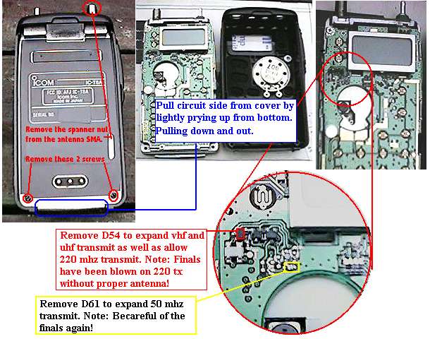ICOM  IC-T8a TX mods.